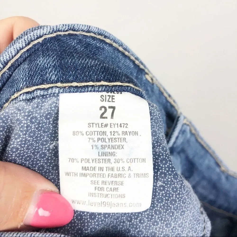 ANTHROPOLOGIE | LEVEL 99 Bermuda Length Denim Jean Shorts Women’s Waist Size 27 - Picture 9 of 9